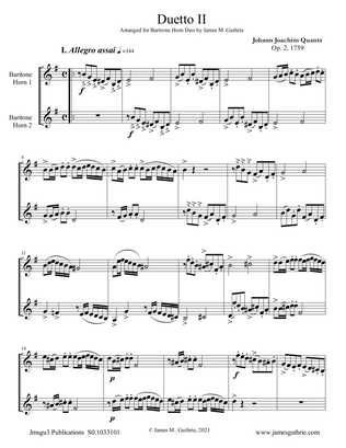 Quantz: Duetto Op. 2 No. 2 for Baritone Horn Duo