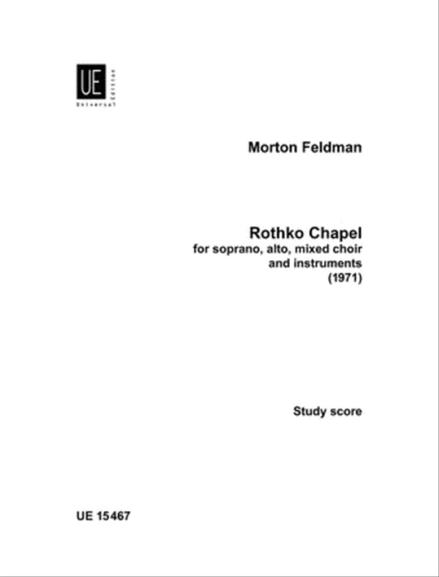 Rothko Chapel, Study Score 4-Part scores gallery preview page 1