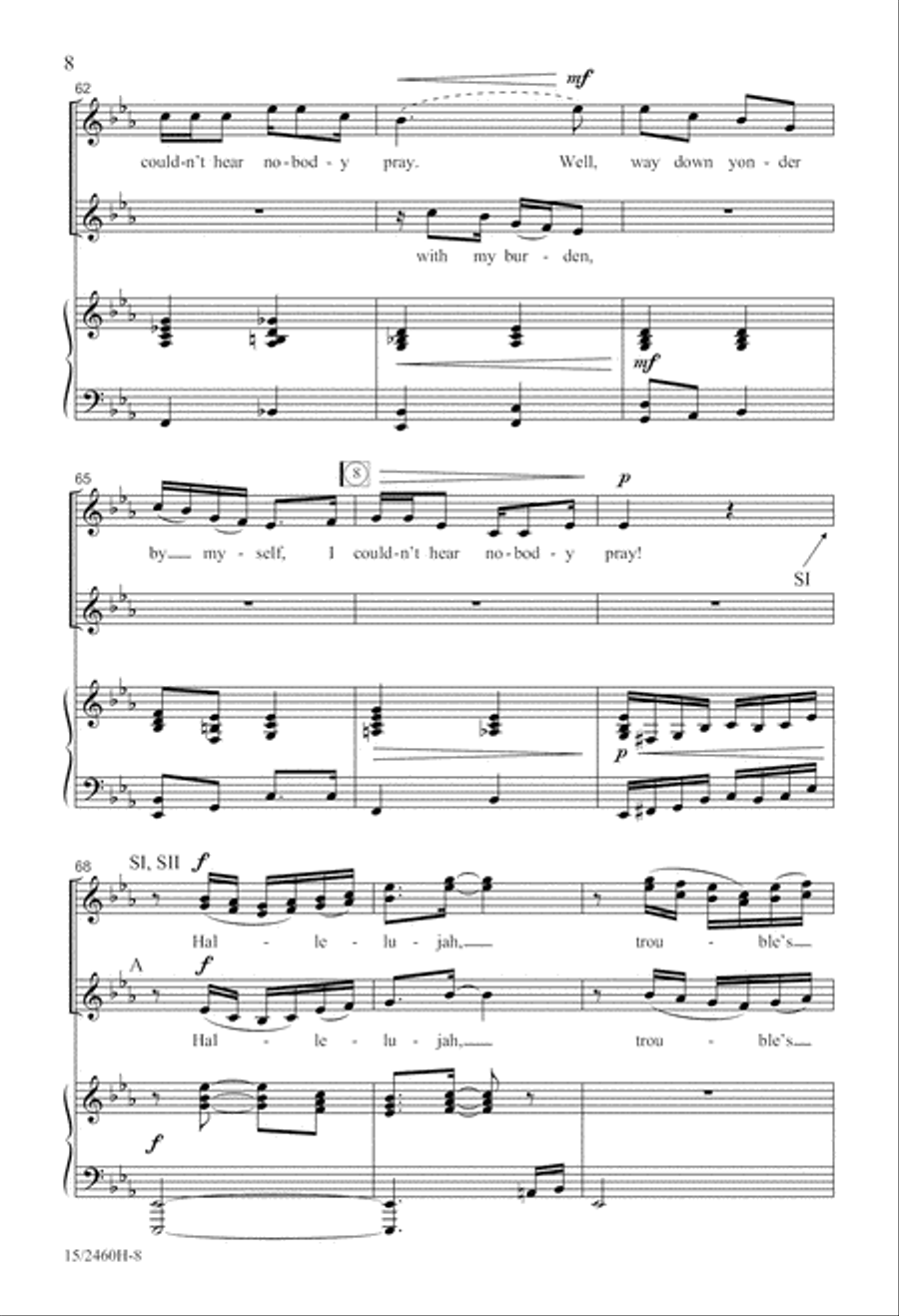 I Couldn't Hear Nobody Pray SSA scores gallery preview page 8