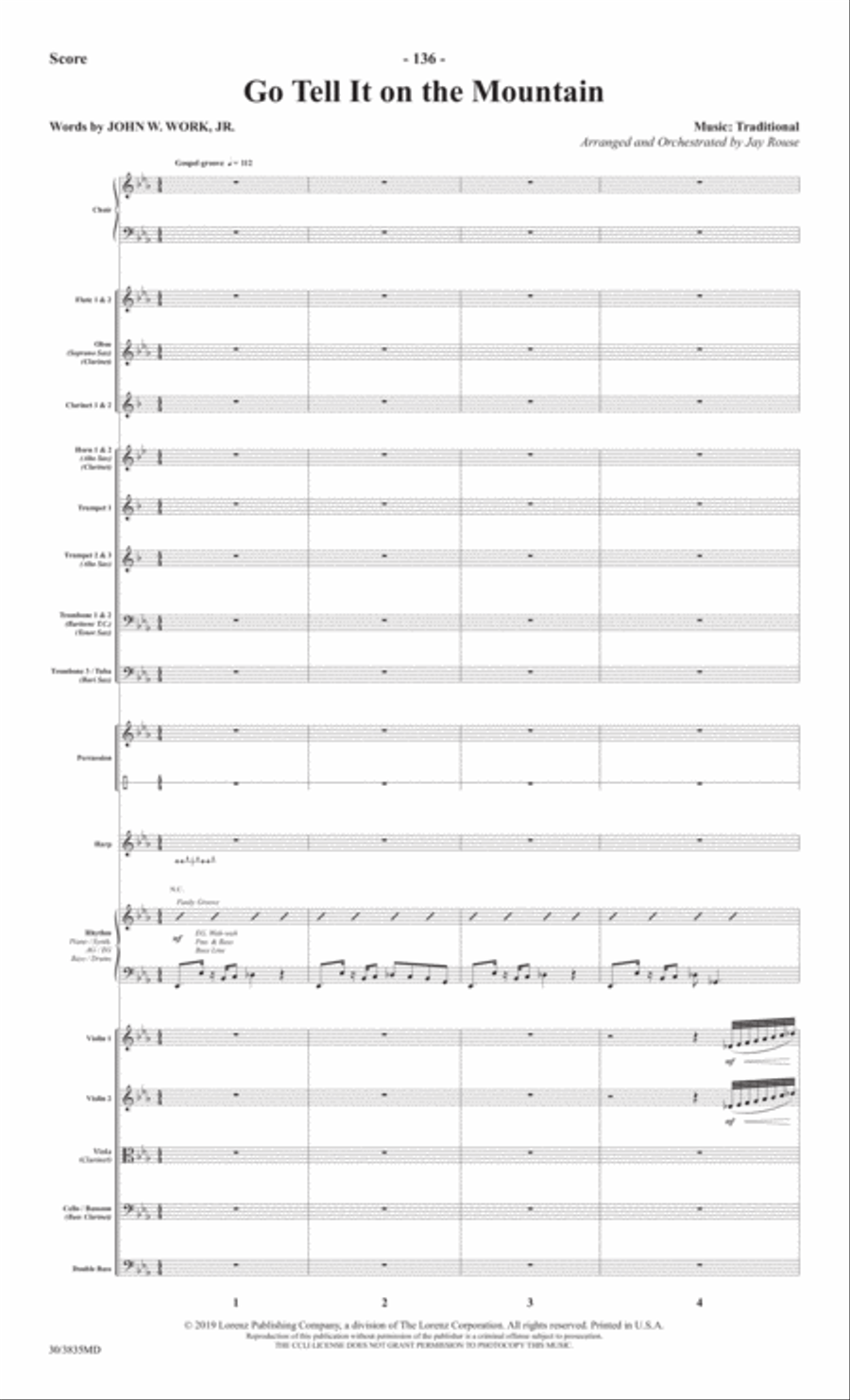Go Tell It on the Mountain - Orchestral Score and Parts Choir scores gallery preview page 3