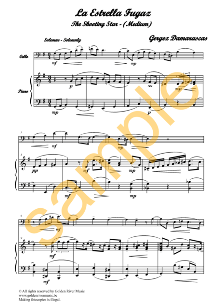 La Estrella Fugaz / Shooting Star for cello Clarinet Solo scores gallery preview page 2