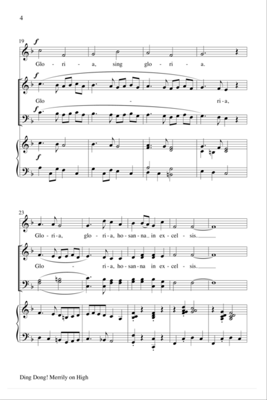 Ding Dong! Merrily on High 4-Part scores gallery preview page 4