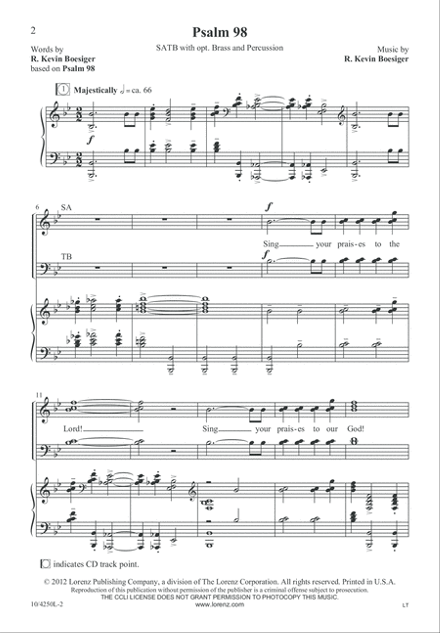 Psalm 98 4-Part scores gallery preview page 2