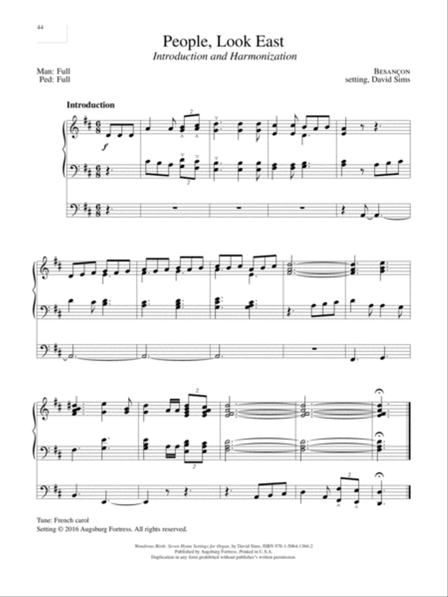 Wondrous Birth Seven Hymn Settings for Organ Organ Solo scores gallery preview page 45