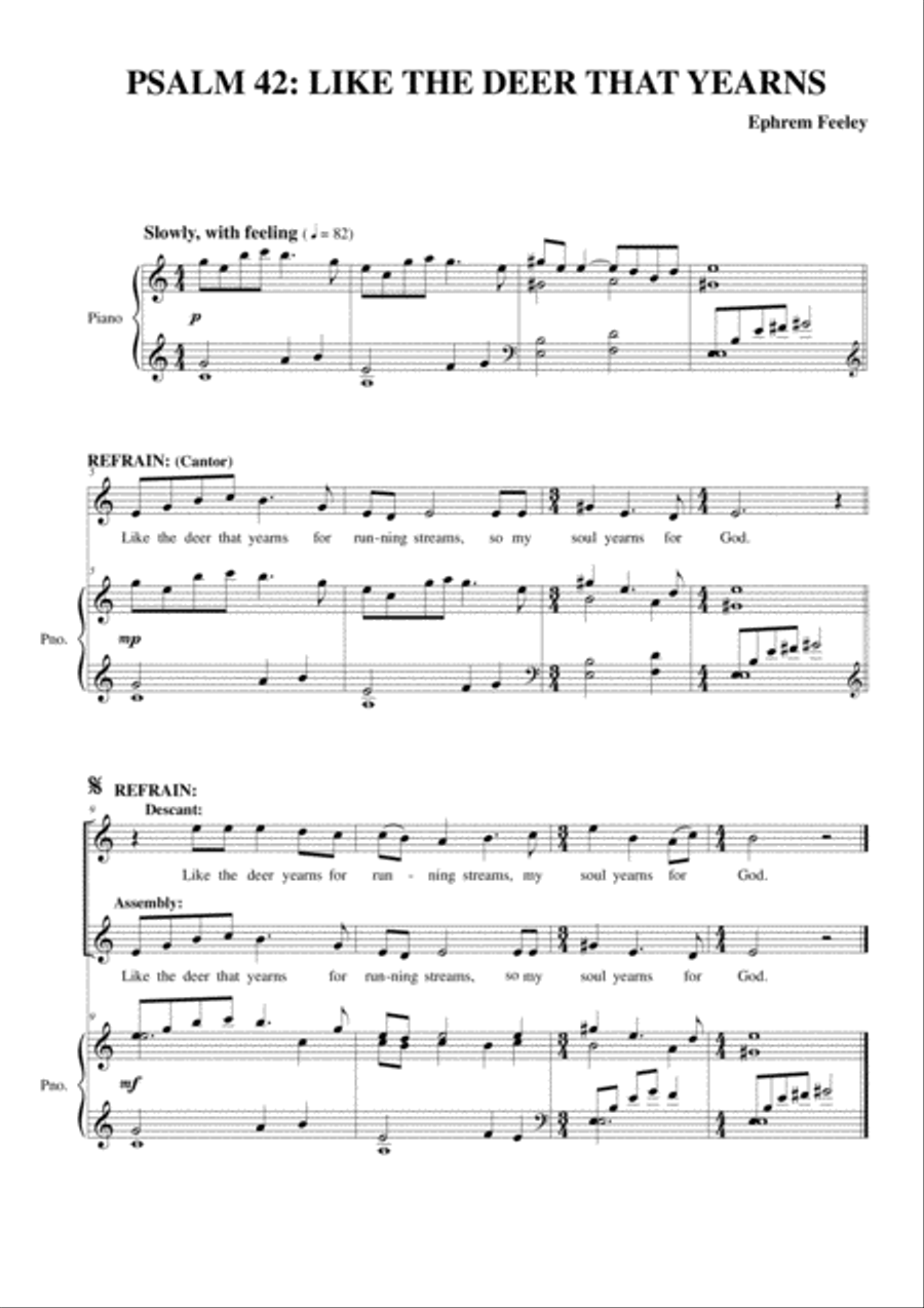 Psalm 42: Like the Deer that Yearns Unison Choir scores gallery preview page 2