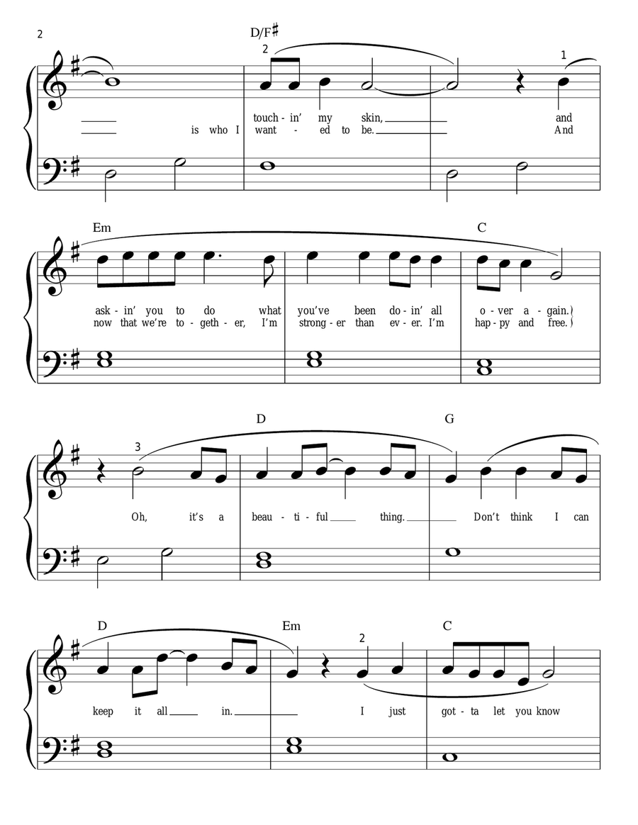 It's Your Love (arr. Phillip Keveren) Easy Piano scores gallery preview page 2