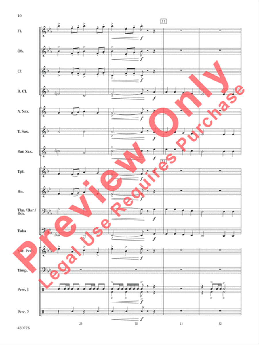 O Little Town of Bethlehem Concert Band scores gallery preview page 10