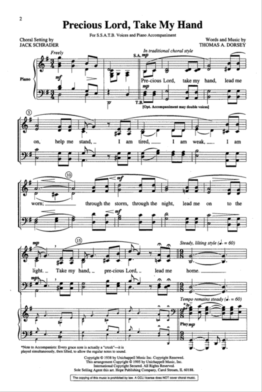 Precious Lord, Take My Hand 4-Part scores gallery preview page 2