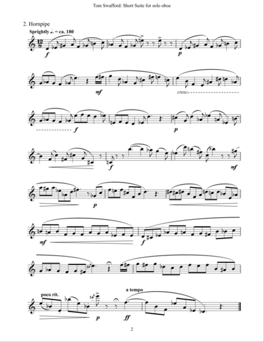 Short Suite for solo oboe Oboe Solo scores gallery preview page 2