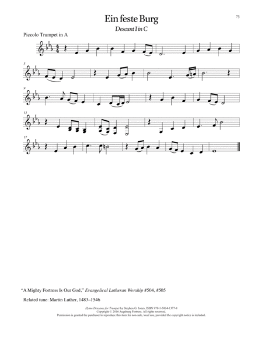 Hymn Descants for Trumpet C Trumpet scores gallery preview page 74