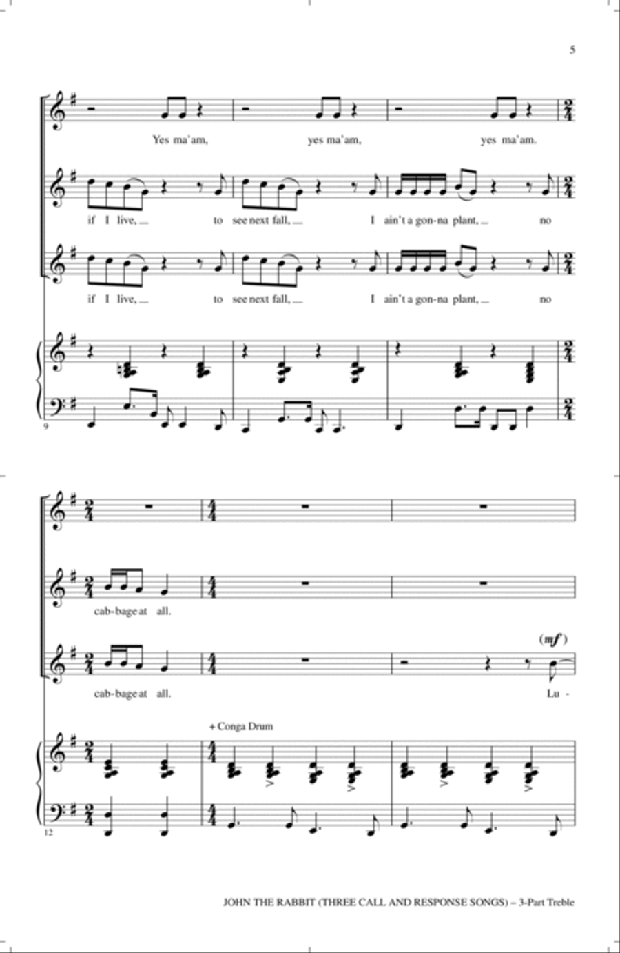 Oh, John The Rabbit 3-Part scores gallery preview page 3