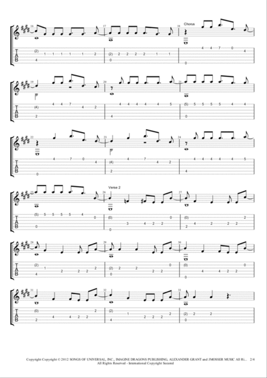 Demons Demons Guitar Tablature scores gallery preview page 2