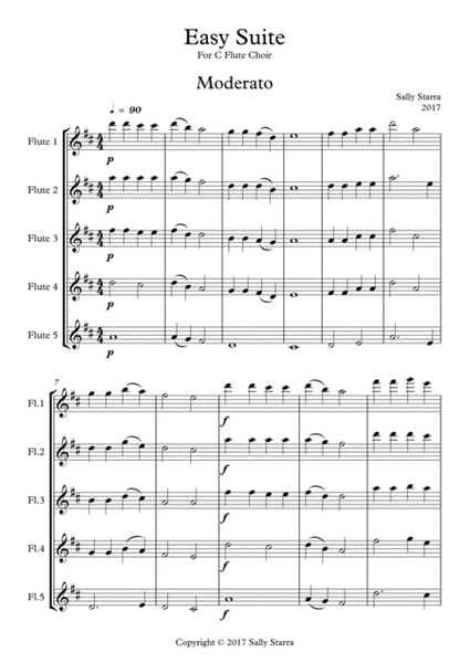 Easy Suite for C Flute Choir by Sally Starra image number null