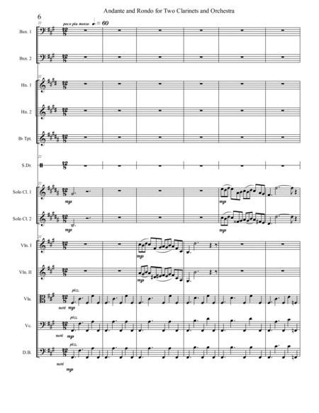Andante and Rondo for Two Clarinets and Orchestra