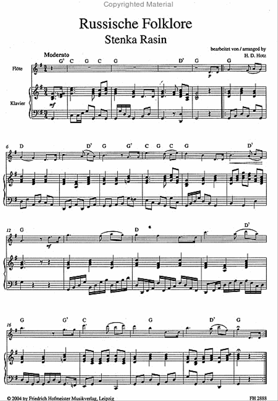 Russische Folklore Flute Solo scores gallery preview page 2