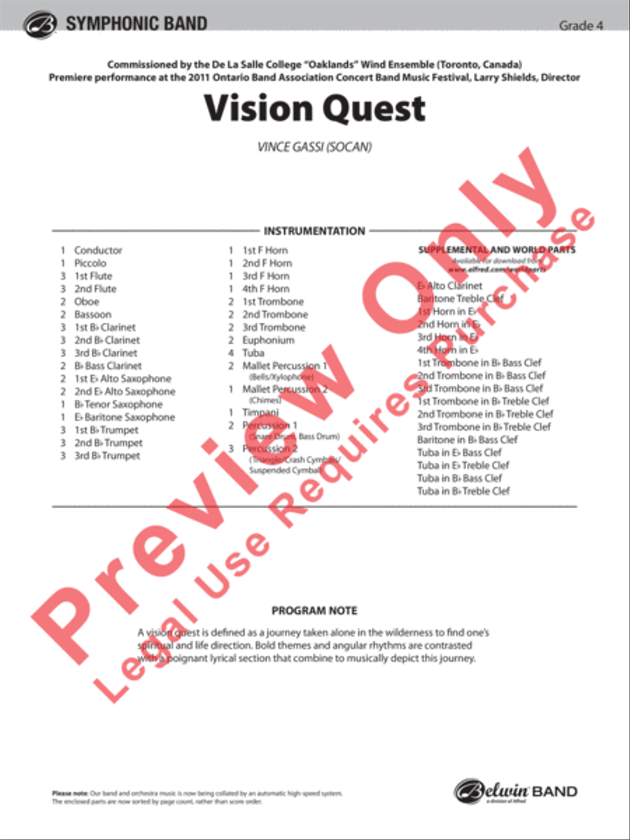 Vision Quest Concert Band scores gallery preview page 2