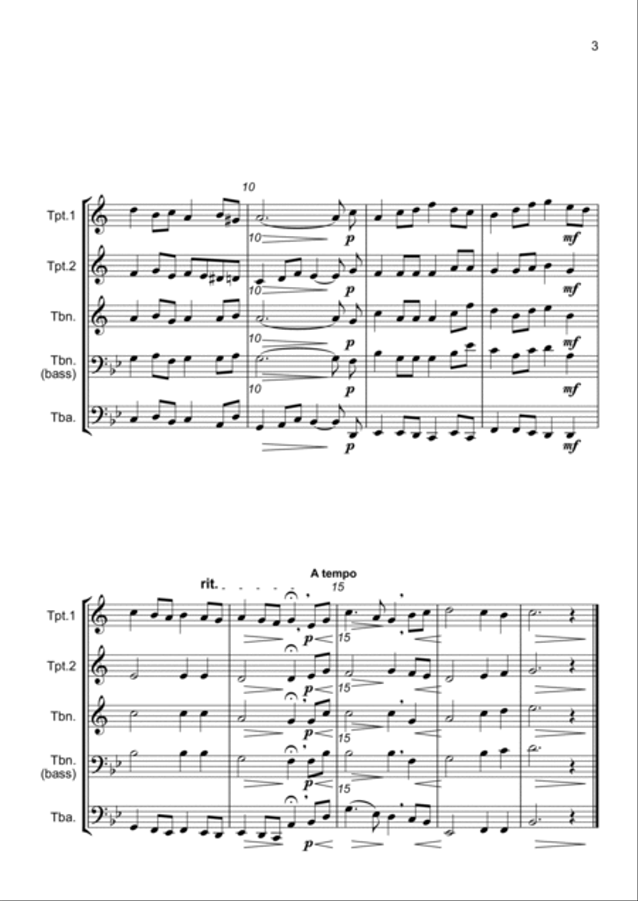 När det lider mot jul (Brass Quartet) Brass Quartet scores gallery preview page 3