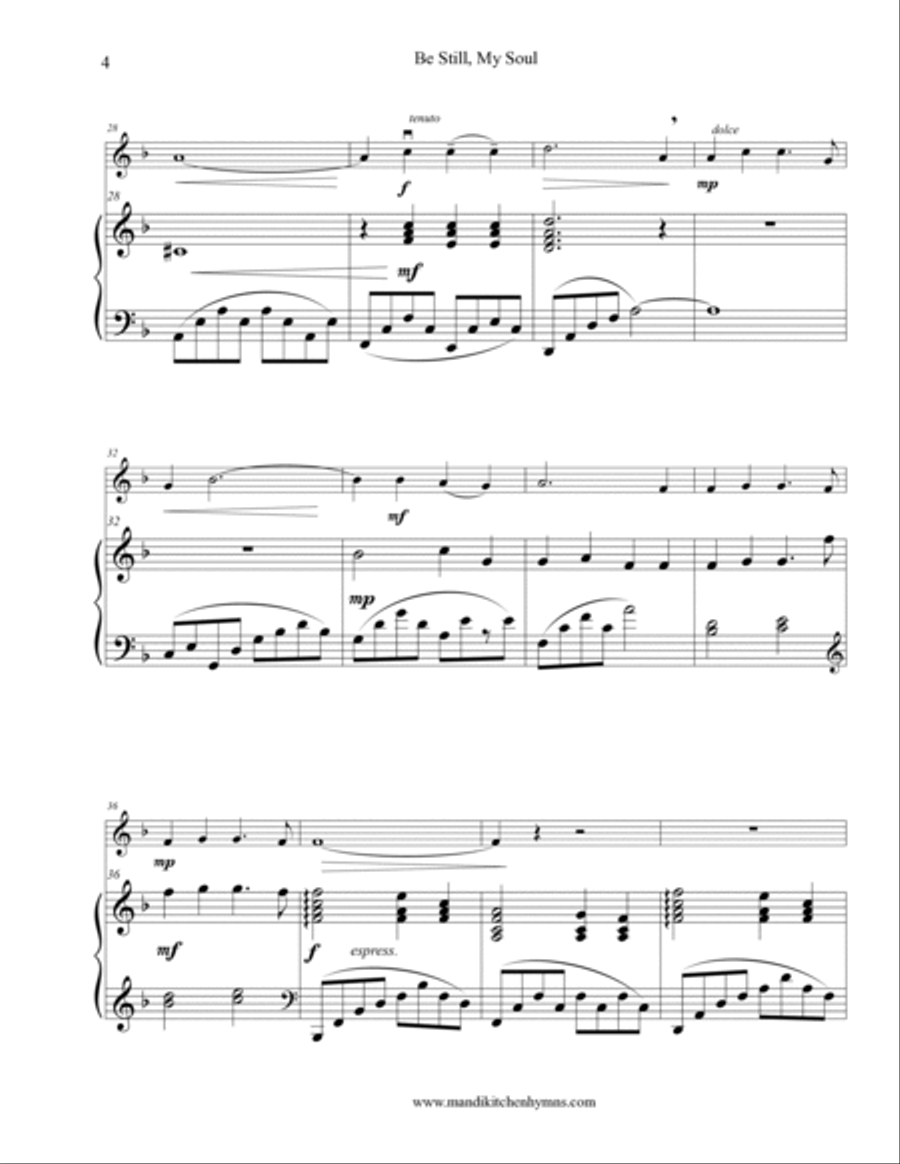 Be Still, My Soul Violin & Piano Duet String Duet scores gallery preview page 4
