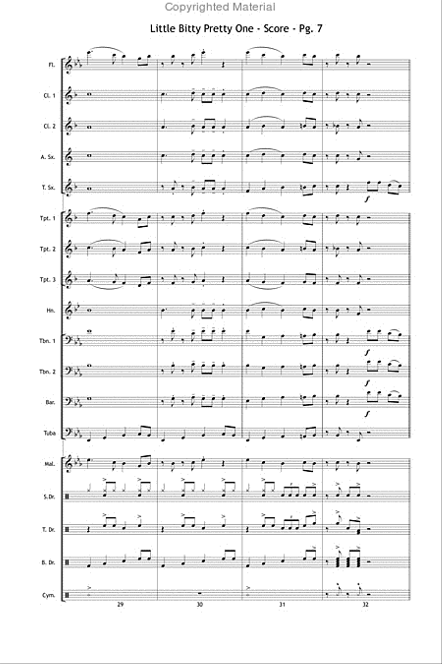 Little Bitty Pretty One Marching Band scores gallery preview page 8