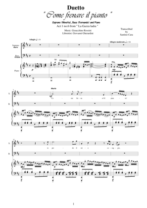 Book cover for Rossini-La gazza ladra (Act 1s6) Come frenare il pianto - Soprano, Bass and piano