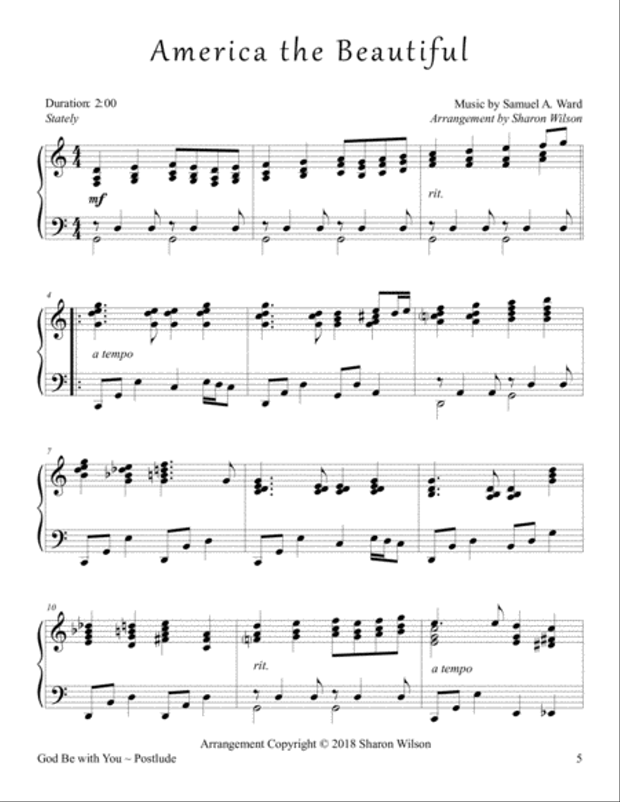God Be with You: Benedictions and Postludes (A Collection of 12 Piano Solo Combinations) Piano Solo scores gallery preview page 6