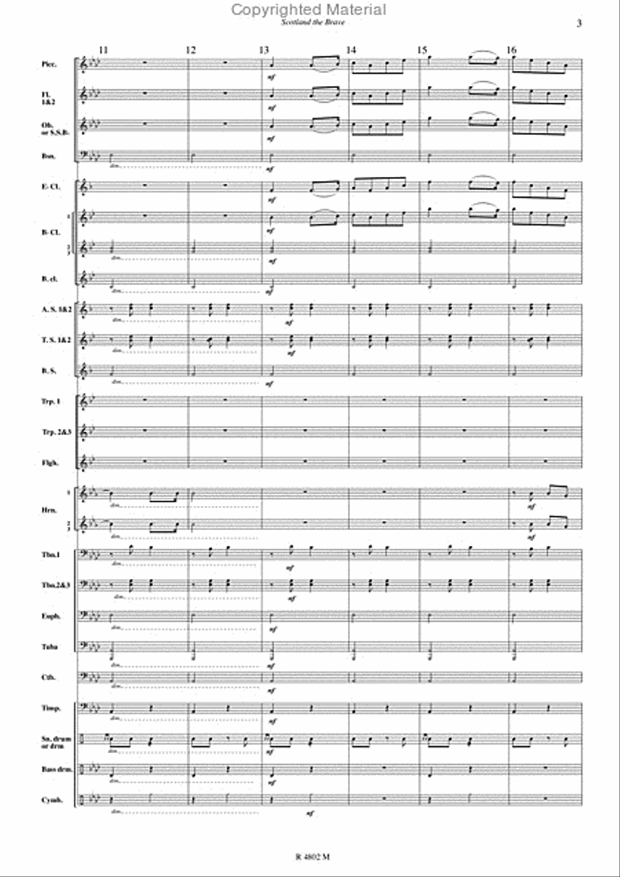 Scotland The Brave Scotland The Brave Concert Band scores gallery preview page 4