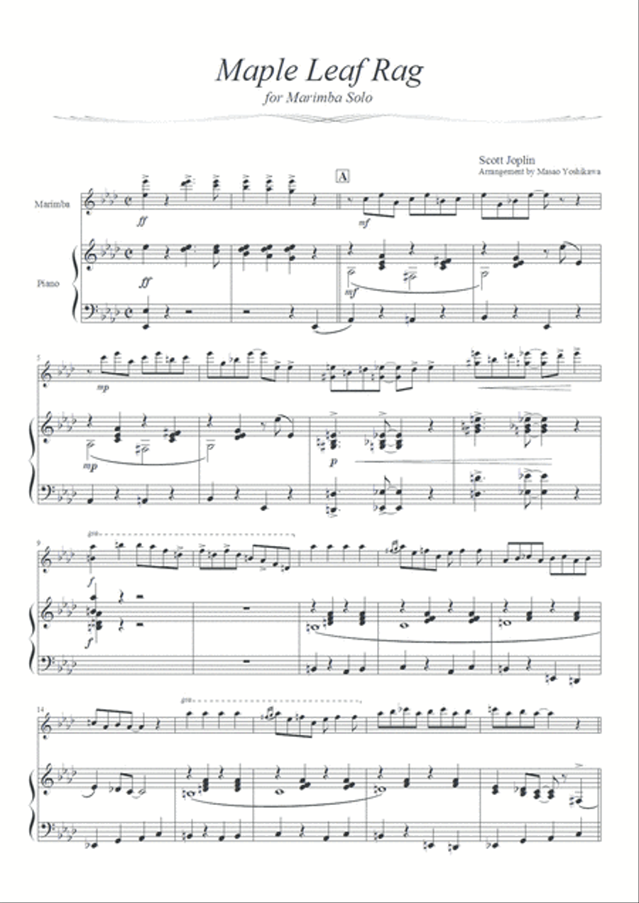 Maple Leaf Rag Percussion Ensemble scores gallery preview page 2
