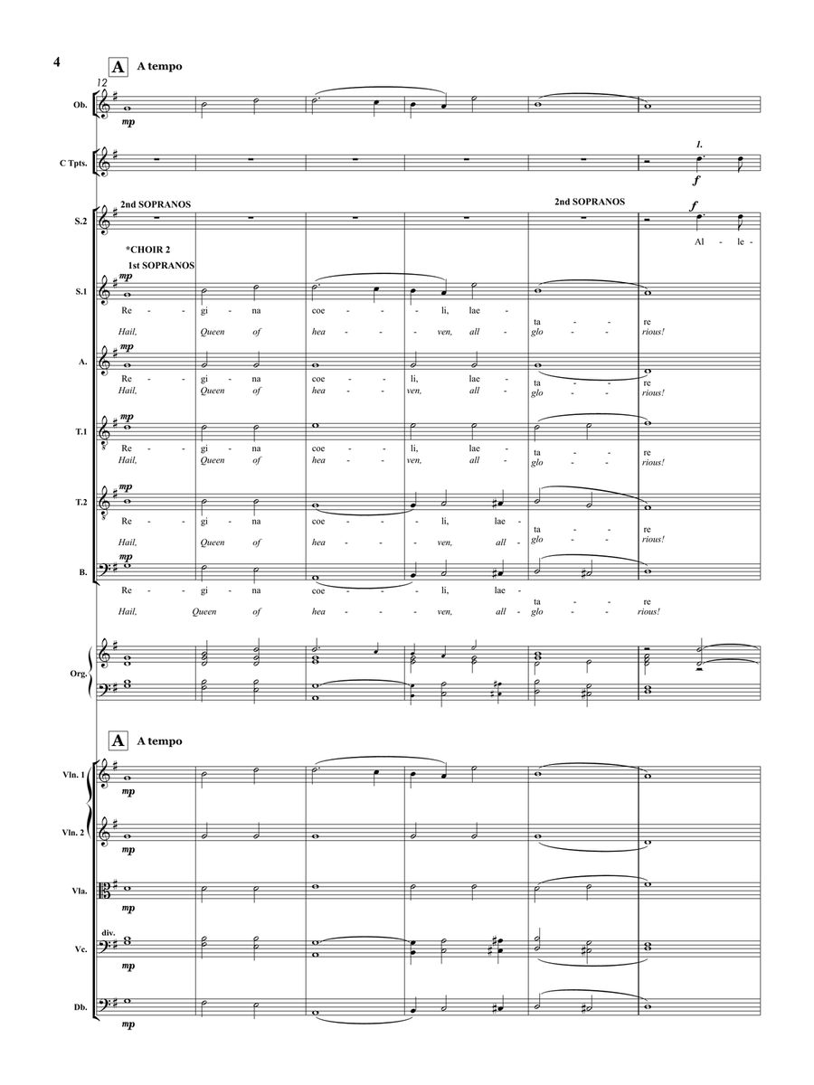 Easter Hymn 'Regina coeli' - (from Cavalleria rusticana) for ORCHESTRA Full Orchestra scores gallery preview page 5