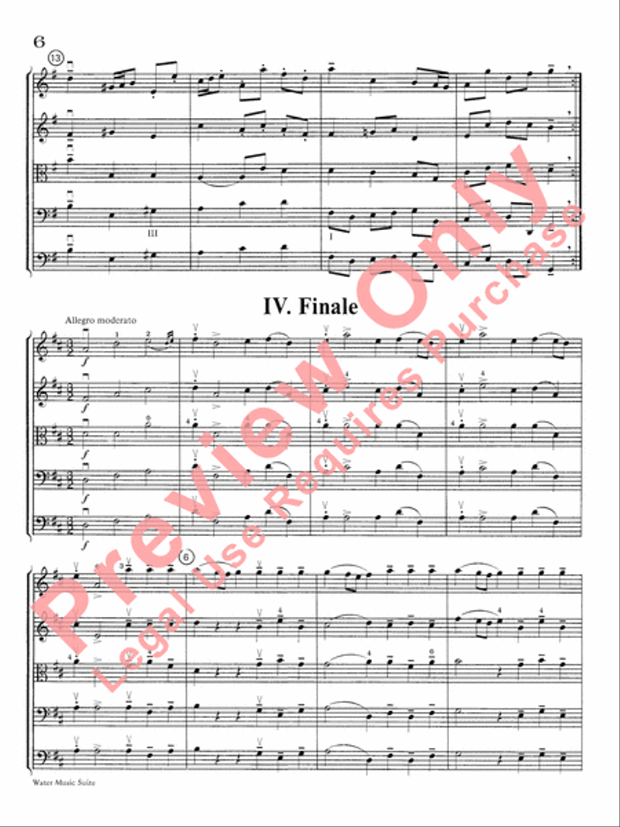 Water Music Suite String Orchestra scores gallery preview page 7