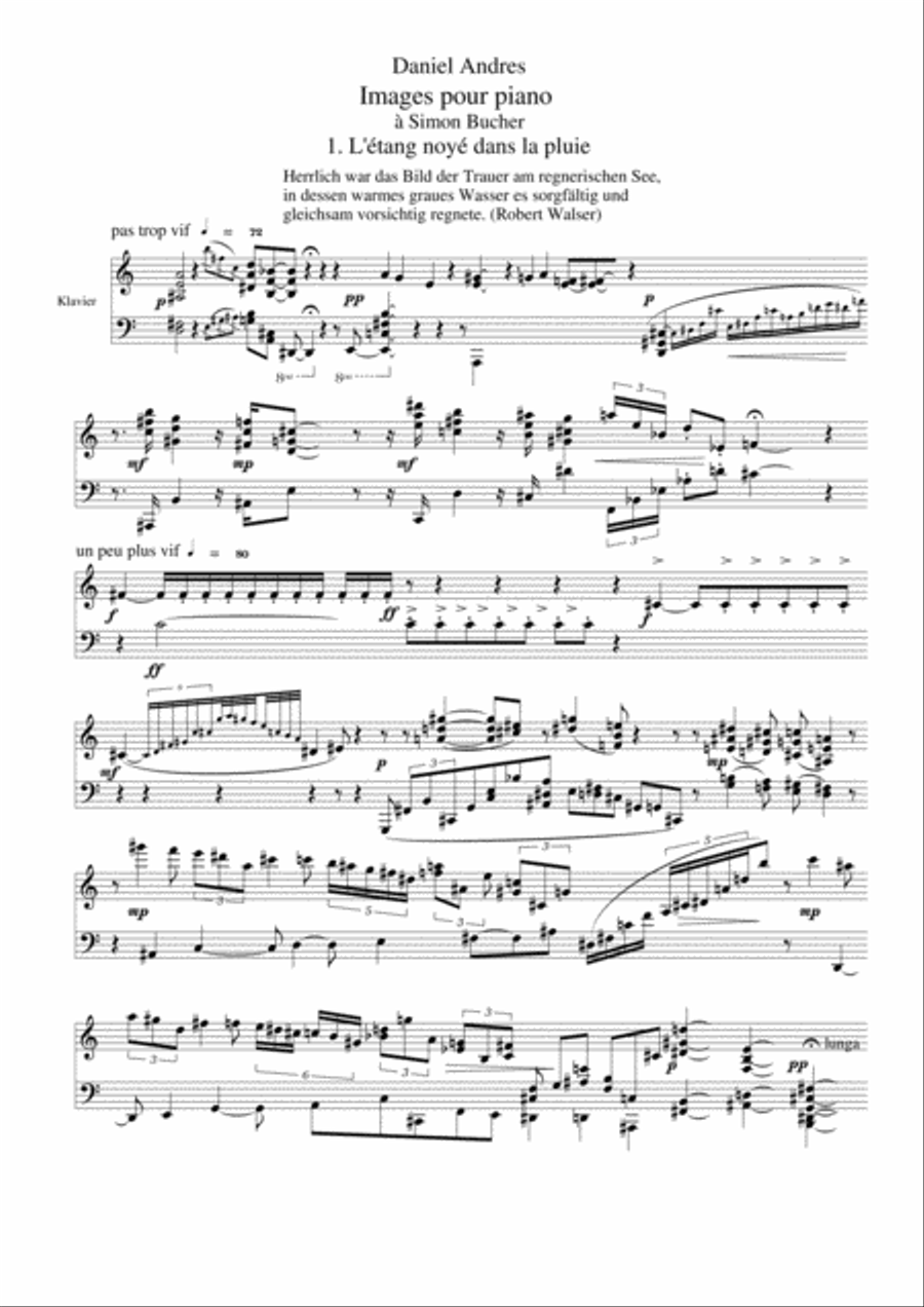 Images Nr. 1 L'étang noyé Piano Solo scores gallery preview page 1