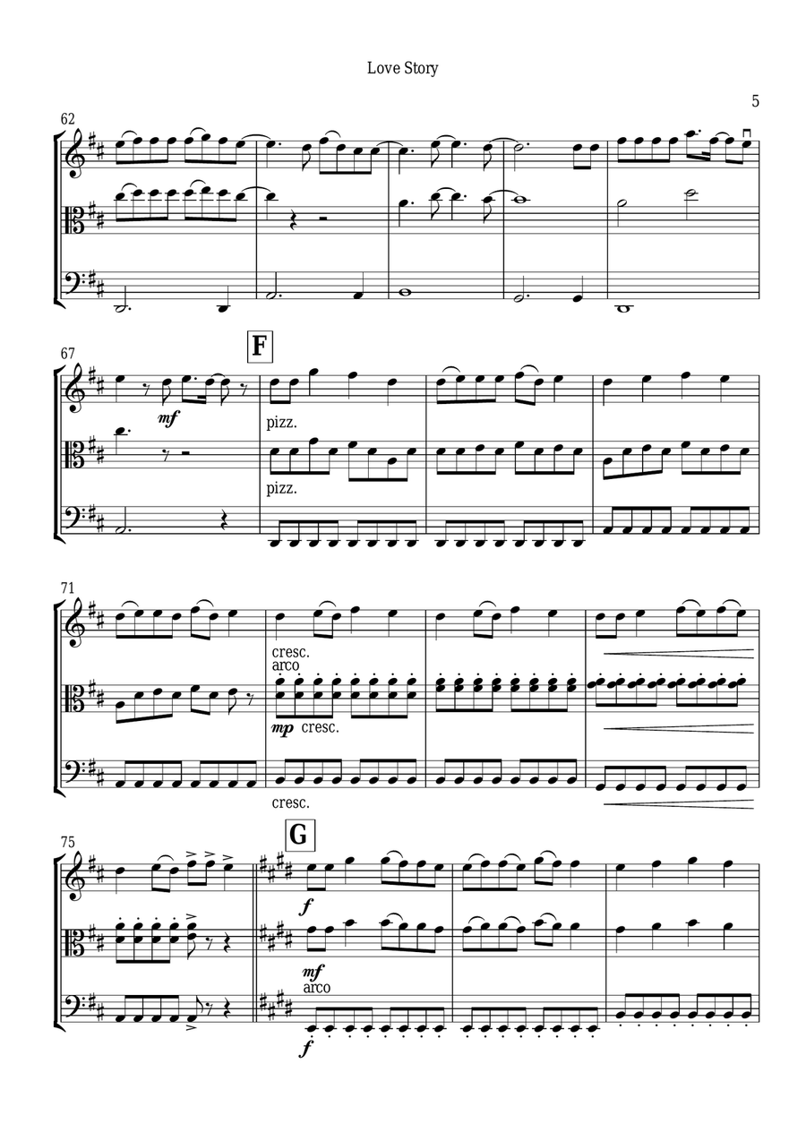 Love Story String Trio scores gallery preview page 6