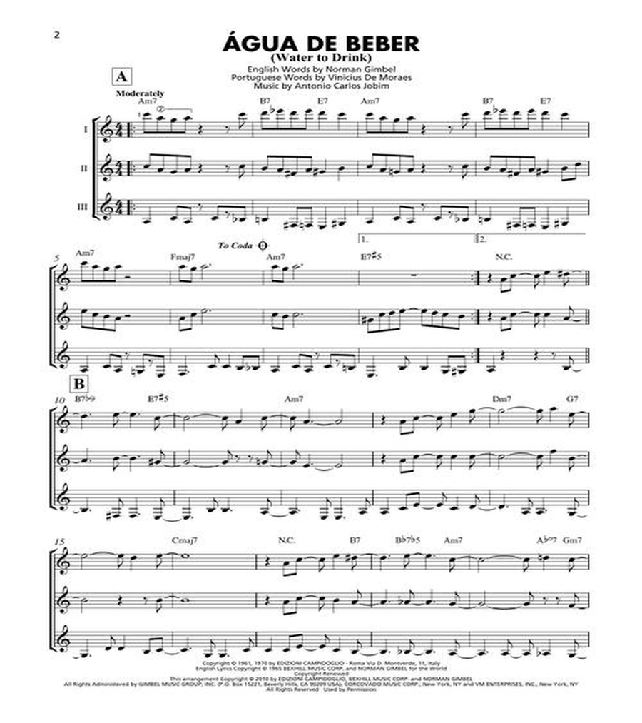 Bossa Nova – 15 Songs Arranged for Three or More Guitarists Guitar Ensemble scores gallery preview page 4