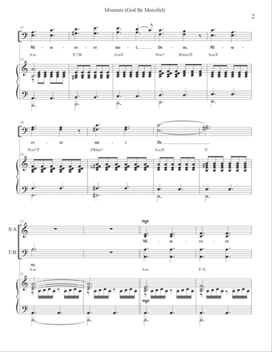 Miserere (God Be Merciful) 4-Part scores gallery preview page 3