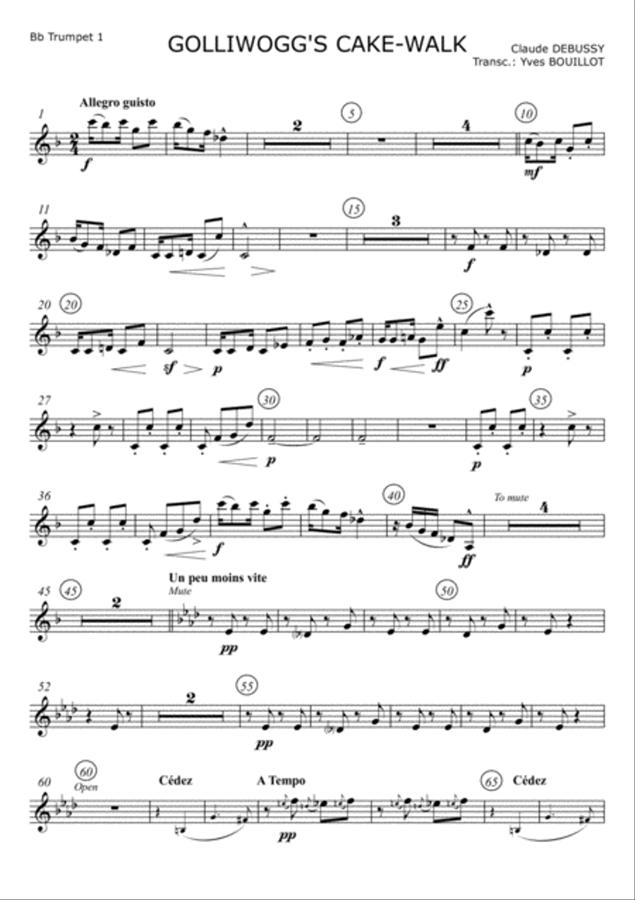 GOLLIWOGG'S CAKEWALK Brass Ensemble scores gallery preview page 1