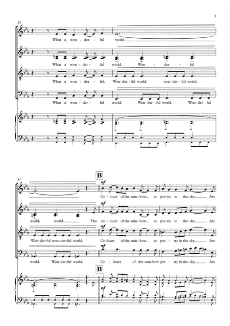 What A Wonderful World 4-Part scores gallery preview page 3