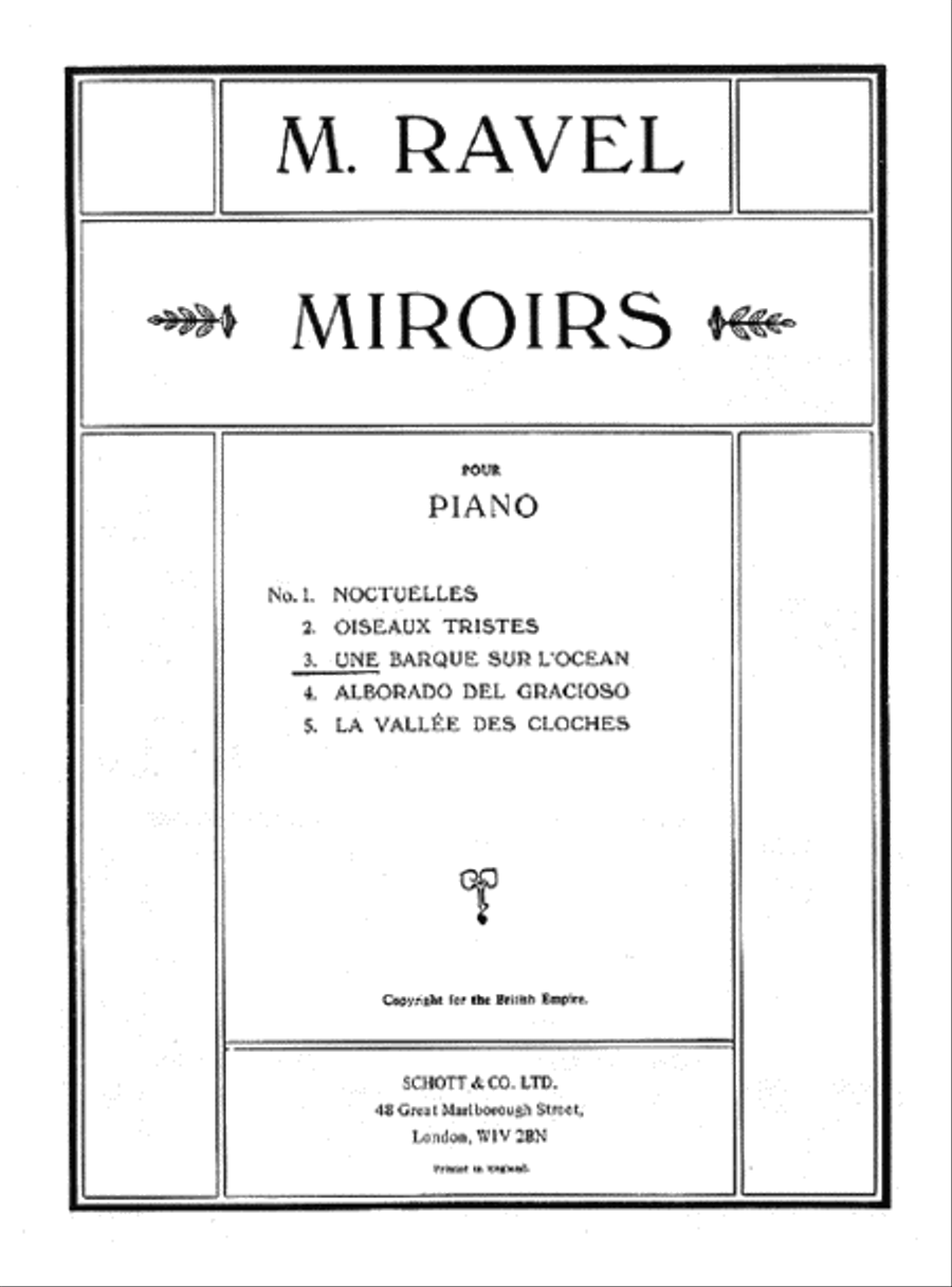 Une Barque Sur L'Ocean Piano Solo scores gallery preview page 1