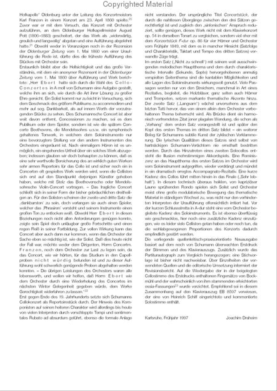 Violoncello Concerto in A minor Op. 129 Orchestra scores gallery preview page 3