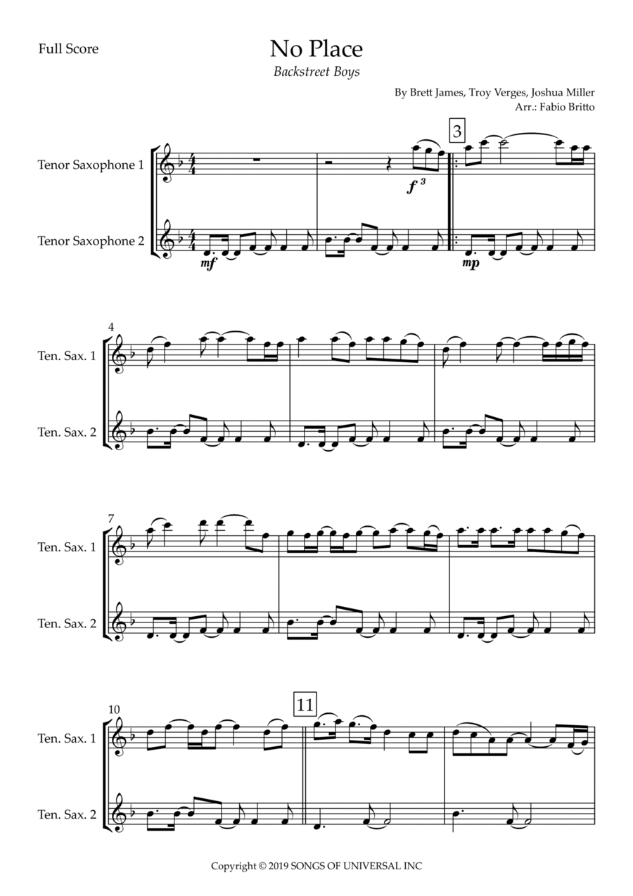 No Place Woodwind Duet scores gallery preview page 1