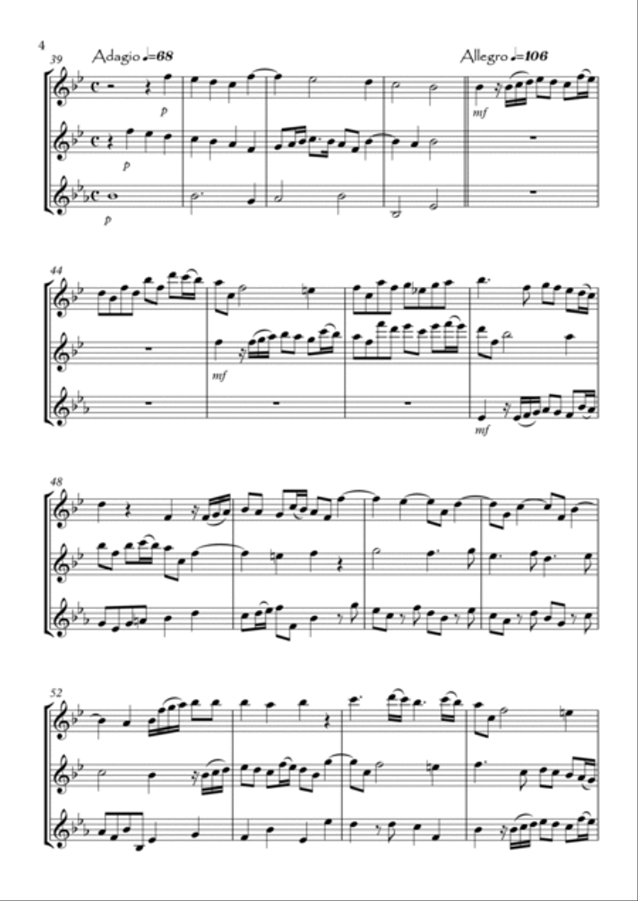 Sonata No.9 Woodwind Trio scores gallery preview page 4