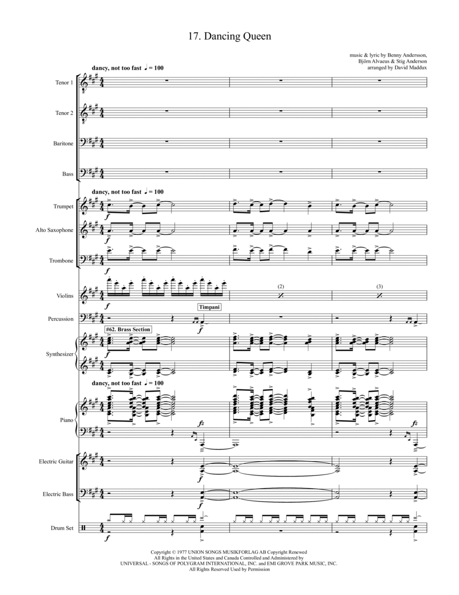 Dancing Queen Large Ensemble scores gallery preview page 1