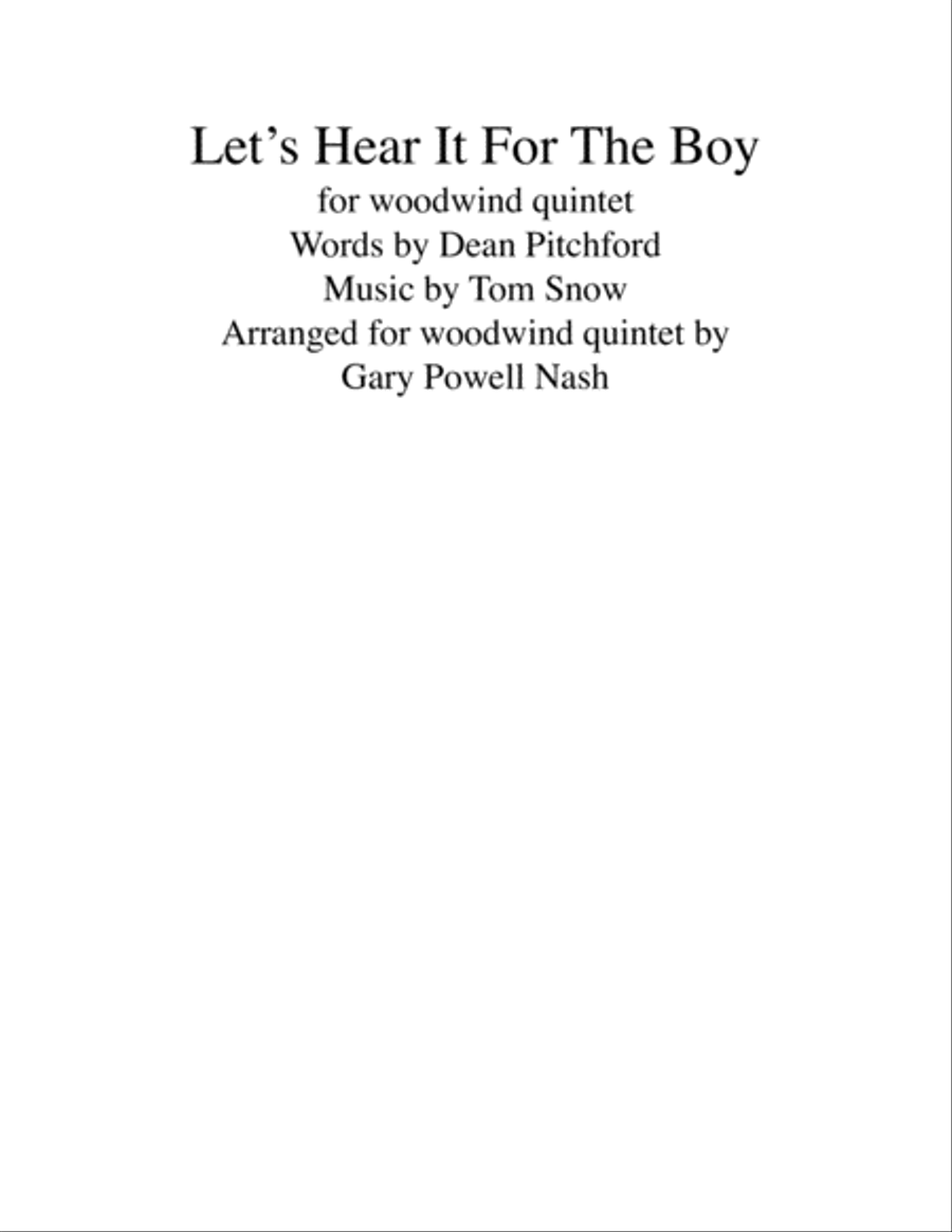 Let's Hear It For The Boy Woodwind Quintet scores gallery preview page 1