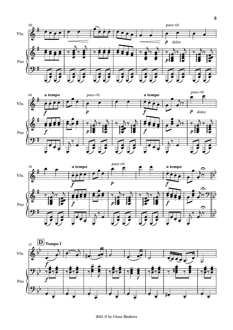 Hungarian Dance No.5 by Brahms - Violin and Piano (Full Score and Parts) Violin Solo scores gallery preview page 4