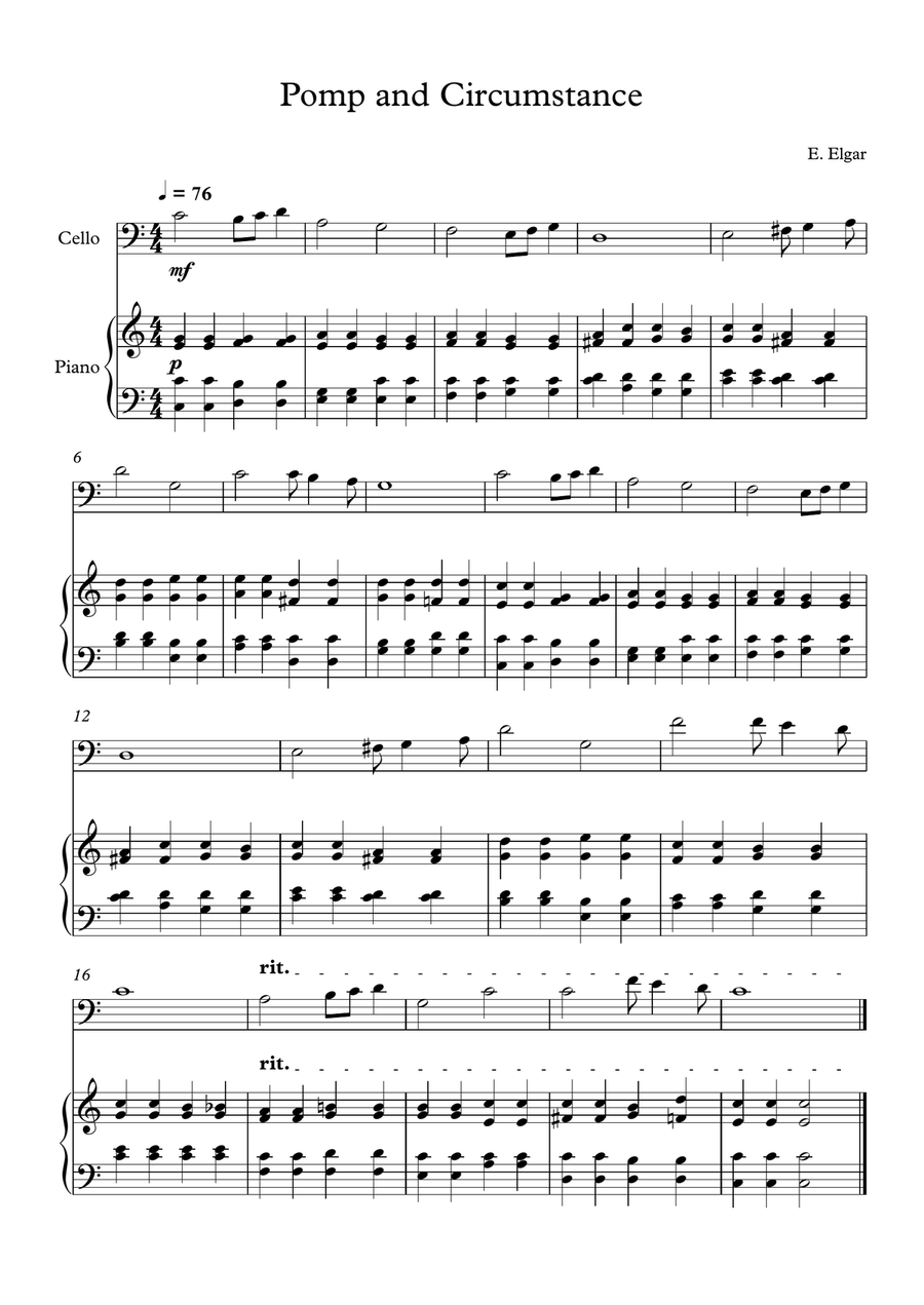 70 Easy Classical Pieces For Cello & Piano Piano scores gallery preview page 3