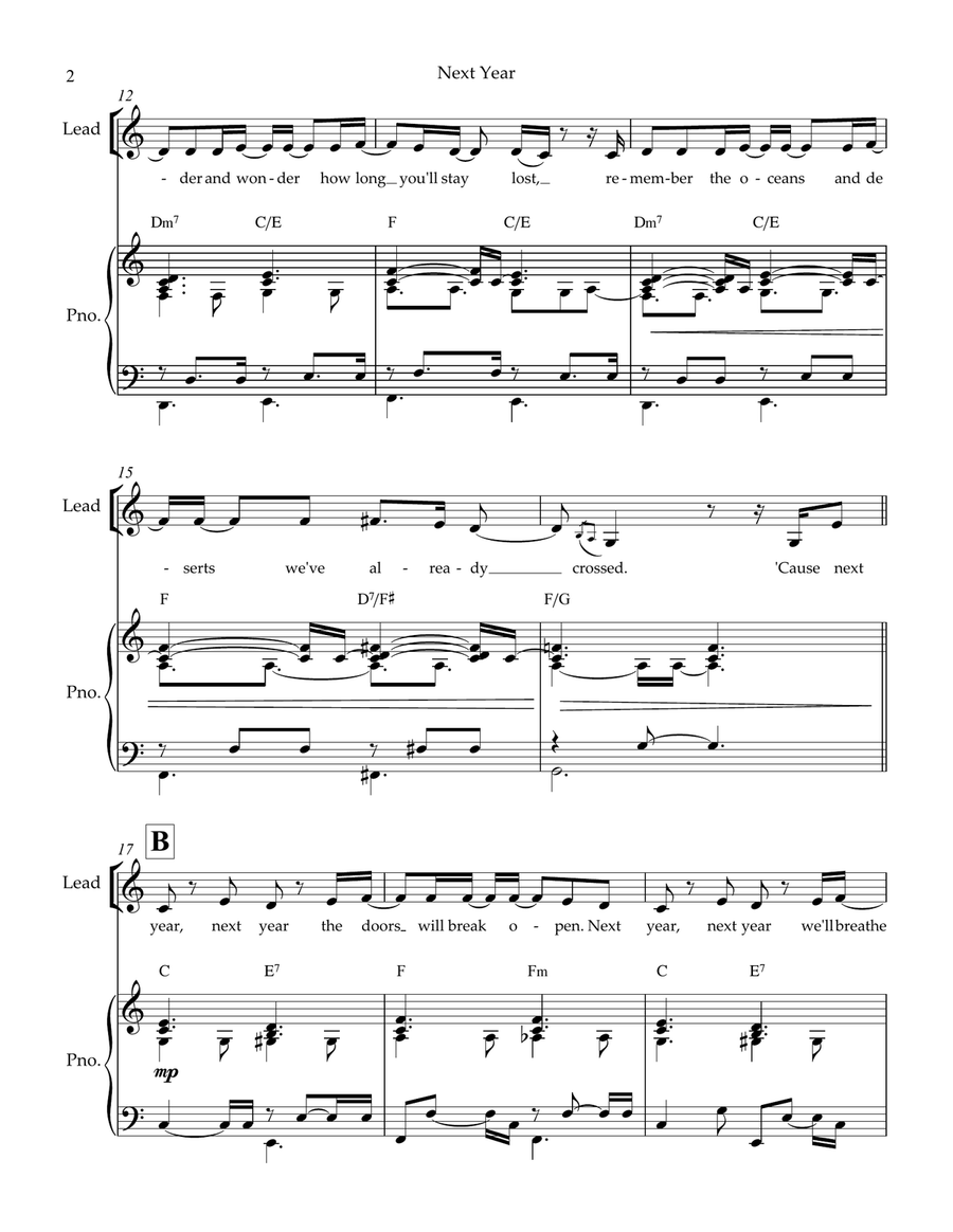 Next Year (from Saturday Night Seder) Voice scores gallery preview page 2