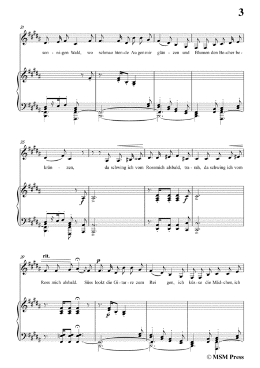 Schumann-Der Knabe mit dem Wunderhorn,in G flat Major,for Voice and Piano Voice Solo scores gallery preview page 5