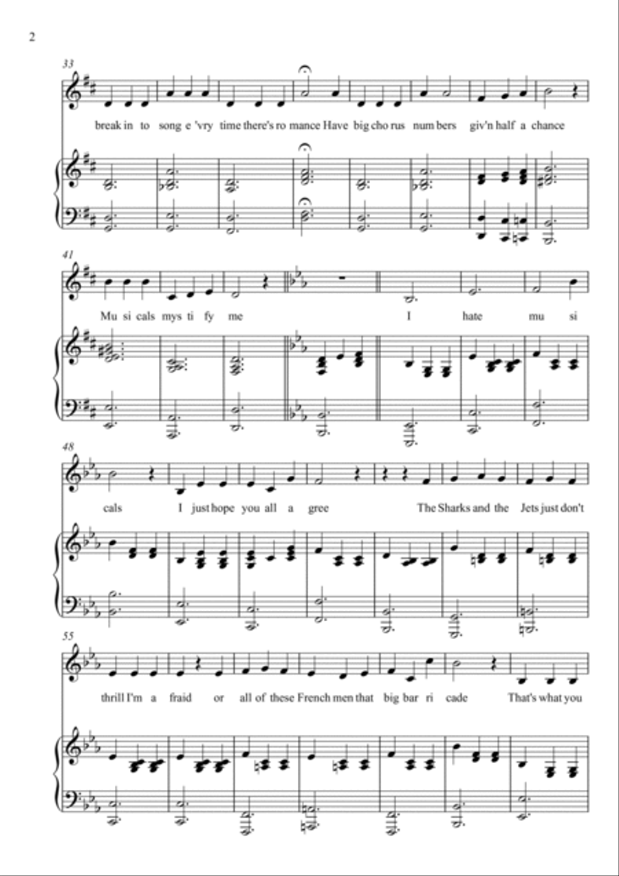 I Hate Musicals I Hate Musicals 3-Part scores gallery preview page 2