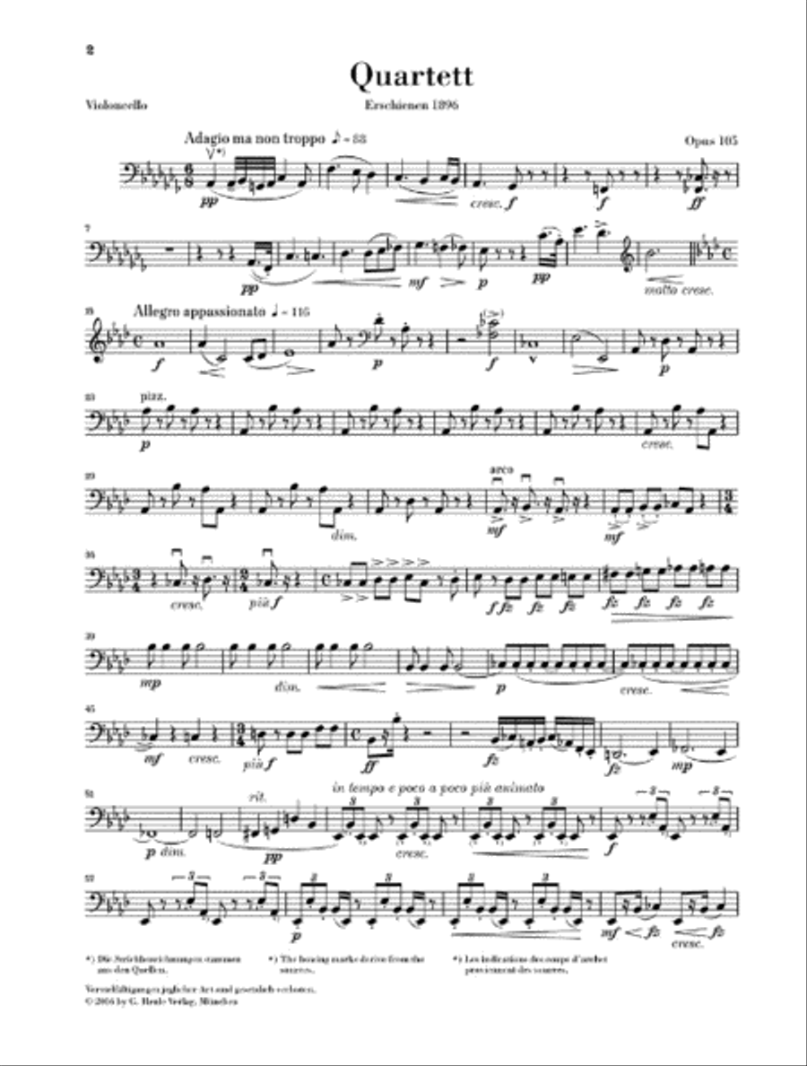 String Quartet A-flat Major Op. 105 String Quartet scores gallery preview page 5