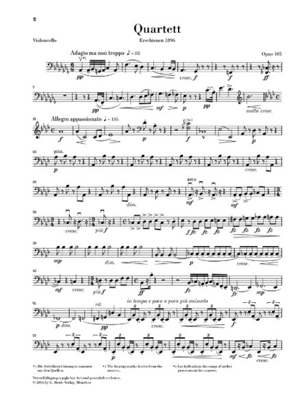 String Quartet A-flat Major Op. 105