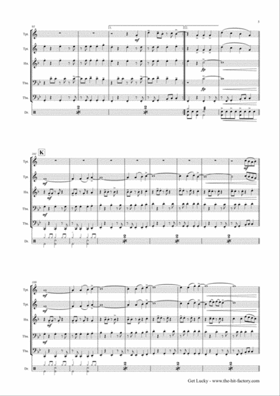 Get Lucky Horn scores gallery preview page 5