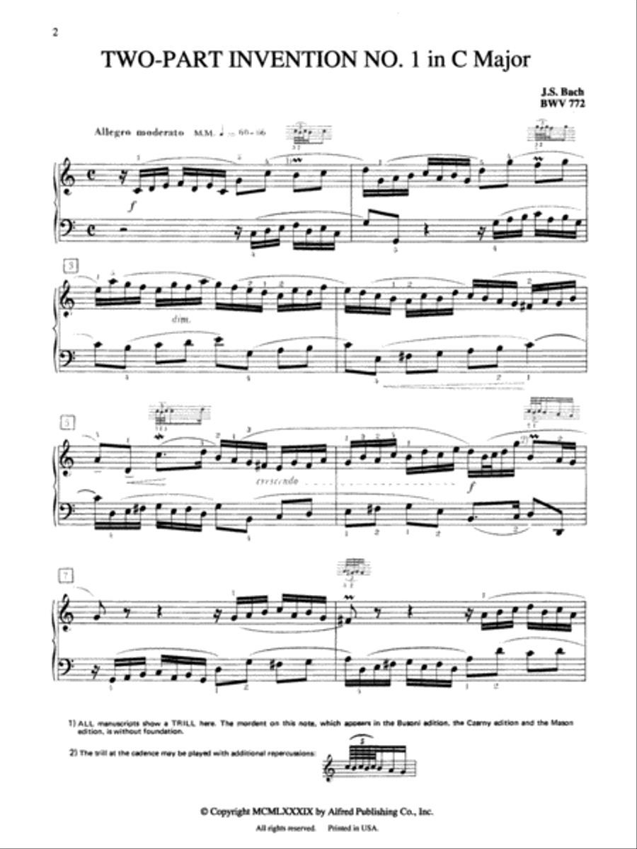 2-Part Invention No. 1 in C Major Small Ensemble scores gallery preview page 2